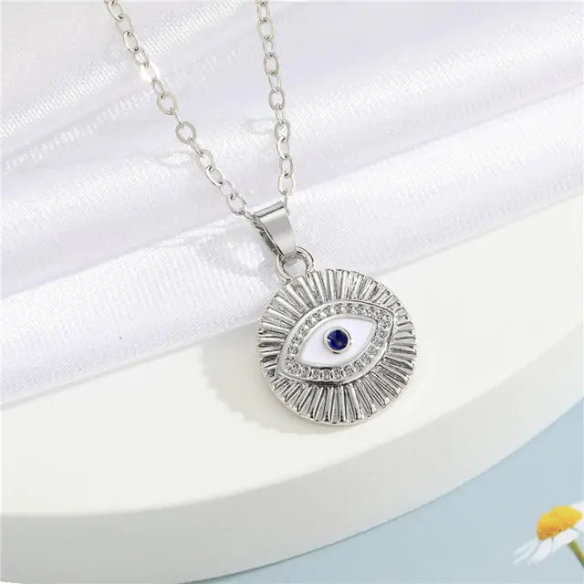 Crystal Turkish Eye Necklace