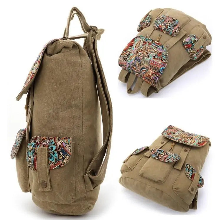 Floral Khaki Rucksacks Backpack