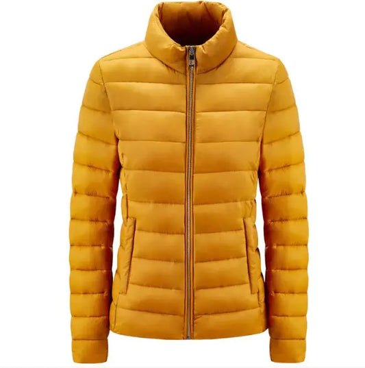 Simple Women's Stand-up Collar Puffer Jacket