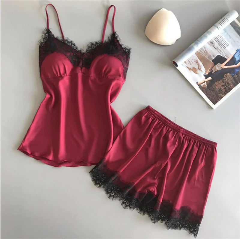 Women's Silken Nightwear Short Set