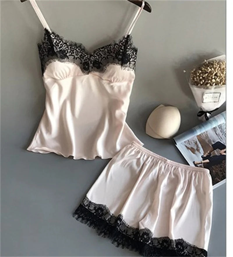 Women's Silken Nightwear Short Set