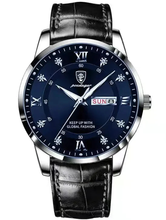 Luminous Waterproof Men's Dual Calendar Watch